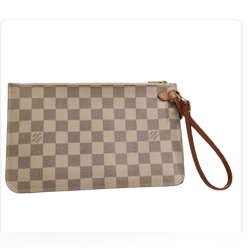 Louis Vuitton Damier Azur Neverfull MM Pochette LIKE NEW